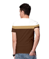 Mens Multi-color Brown Layered T-shirt - Back View - Unique Layered Design